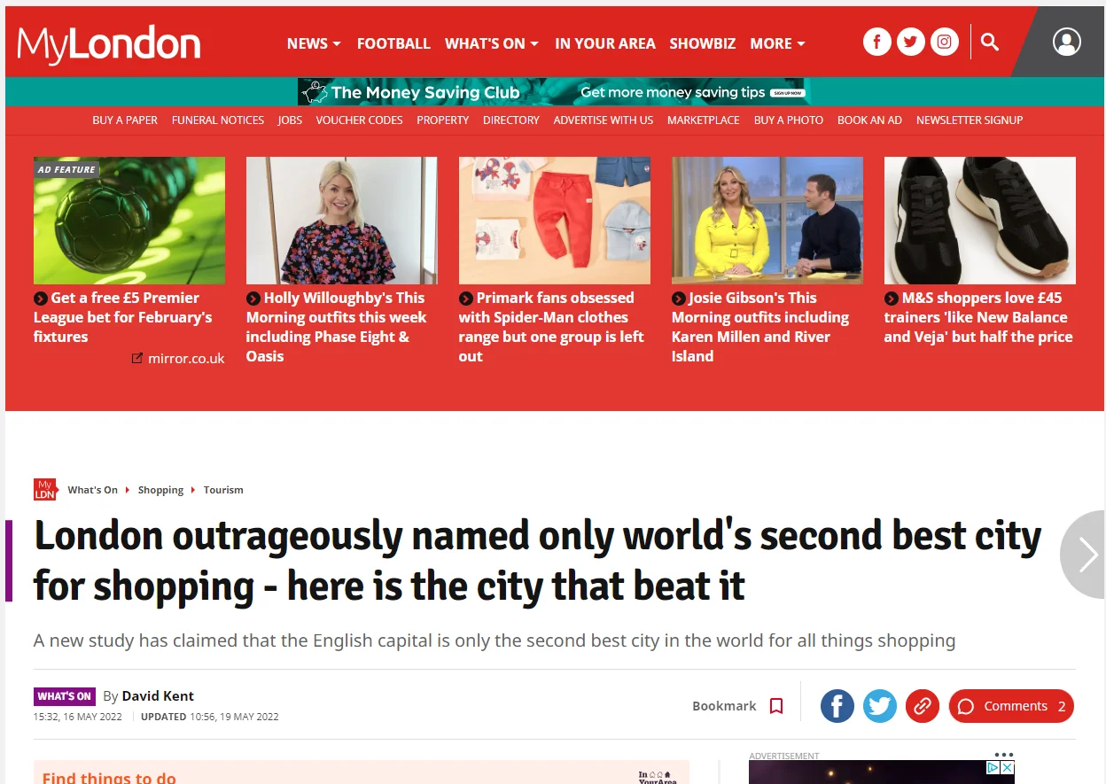 London outrageously named only world's second best city for shopping - here is the city that beat it
